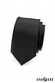 Cravată neagră îngustă MAT