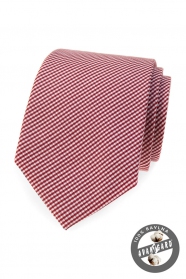 Cravată din bumbac cu dungi în visiniu