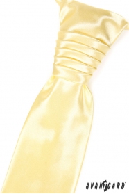 Cravata de nunta galben deschis neted