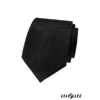 Cravata neagra cu motiv paisley
