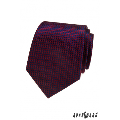 Cravata burgundy cu buline albastre