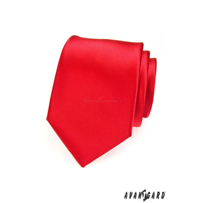 Cravată roșie pentru bărbați cu dungi fine