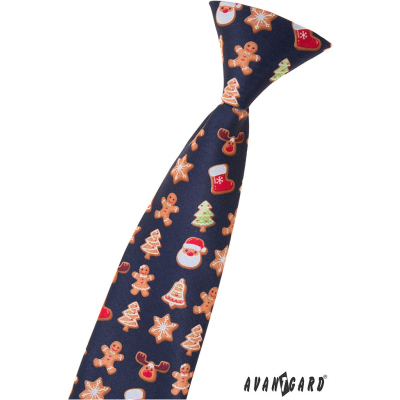 Cravata copii cu model de Craciun 44 cm
