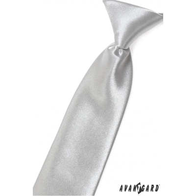 Cravata copii argintiu lucios 44cm