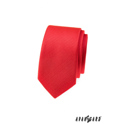 Cravată roșie îngustă Avantgard
