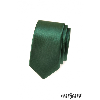 Cravată îngustă elegantă verde închis