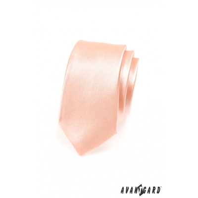 Cravată îngustă elegantă în roz somon