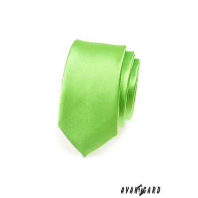 Cravată îngustă Verde lucios ridicat