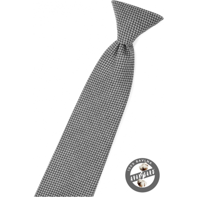 Cravata neagra de baieti cu model gri
