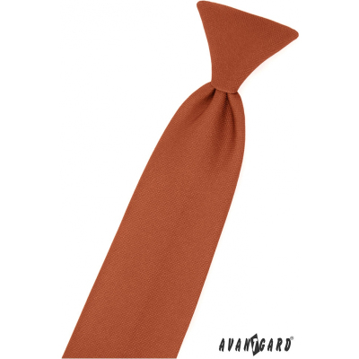 Cravată de băiat maro scorțișoară