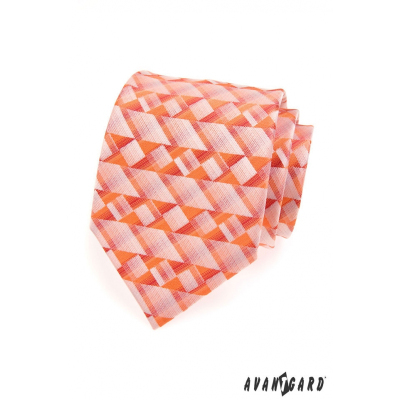 Cravata barbati portocaliu forme geometrice