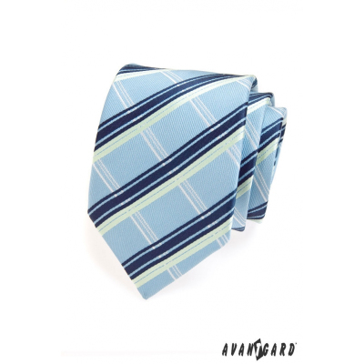 Cravata barbateasca cu dungi albastre si albe
