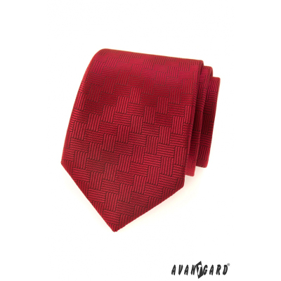 Cravată roșie pentru bărbați cu virgule