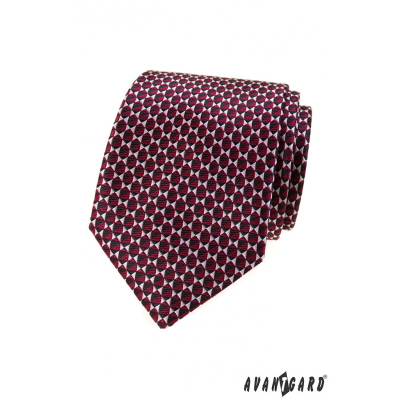 Cravata burgundy cu model triunghiular