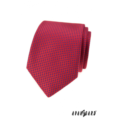 Cravata rosie cu puncte albastre