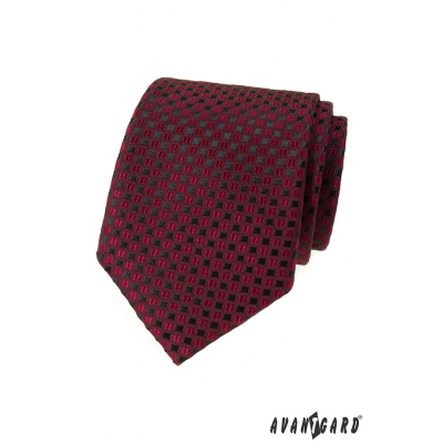 Cravata burgundy cu model negru