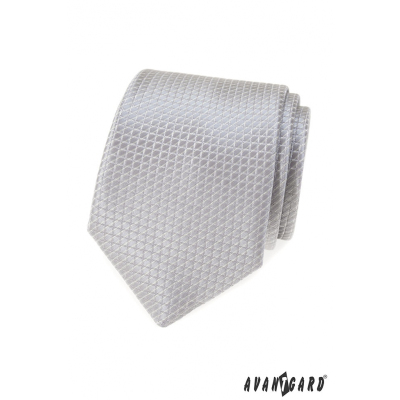 Cravată gri cu model matlasat