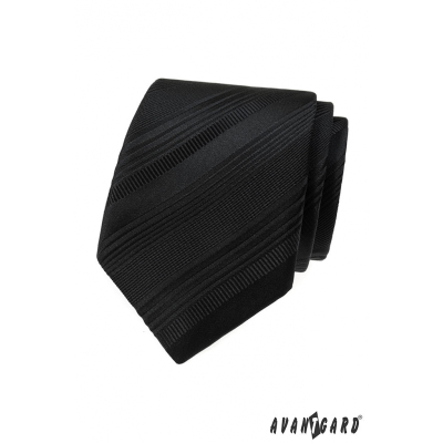 Cravata neagra cu diferite dungi