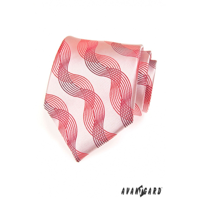 Cravată roz bărbătească cu ondulații