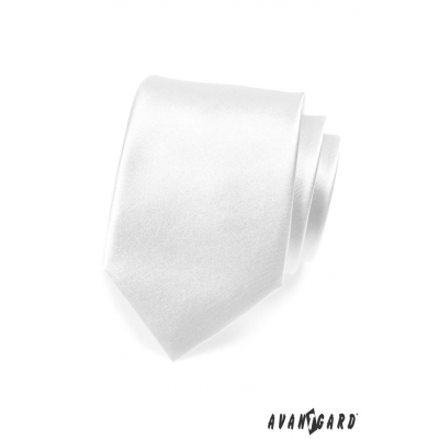 Cravată simplă, albă, netedă, pentru bărbați