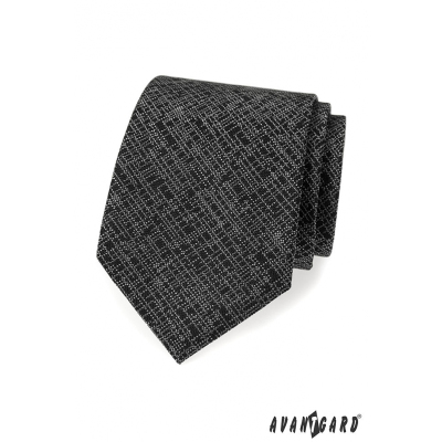 Cravata barbateasca neagra cu model alb
