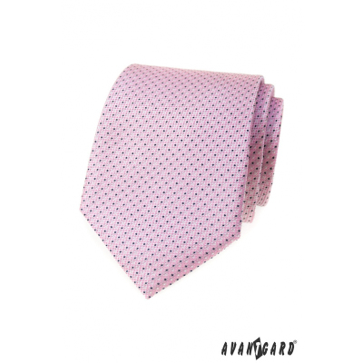 Cravata roz cu model albastru delicat