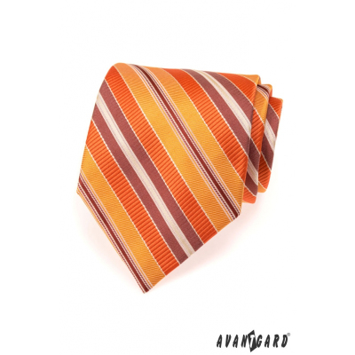 Cravata barbateasca cu dungi portocalii