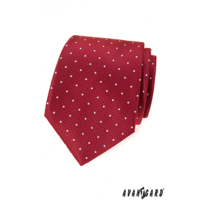 Cravată roșie cu model cu punct alb