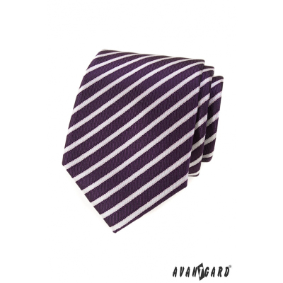 Cravată pentru bărbați mov cu dungi