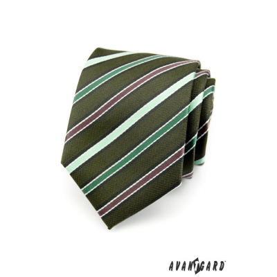 Cravata barbati - verde cu dungi