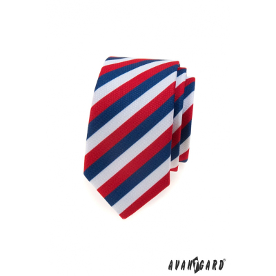 Cravată îngustă Tricolor Lux