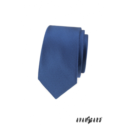 Cravată îngustă pentru bărbați albastru închis
