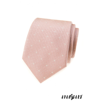 Cravata roz pudrat cu fulgi de nea