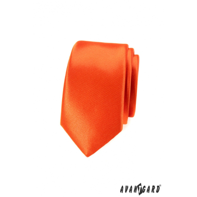 Cravată îngustă culoare portocalie distinctivă