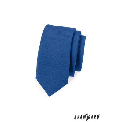 Cravată îngustă albastră mat Avantgard