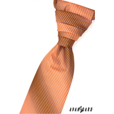 Cravata de nunta in dungi portocalii