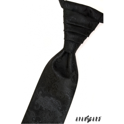 Cravata frantuzeasca neagra cu model