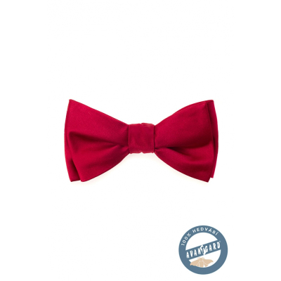 Papion self-tie din mătase roșie 11 cm
