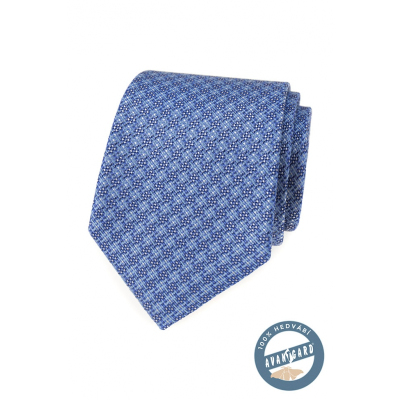 Cravată de mătase cu model albastru deschis