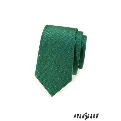 Cravată îngustă cu puncte verzi