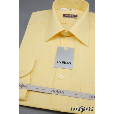 Pánská košile  s dlouhý rukáv 4271-žlutá