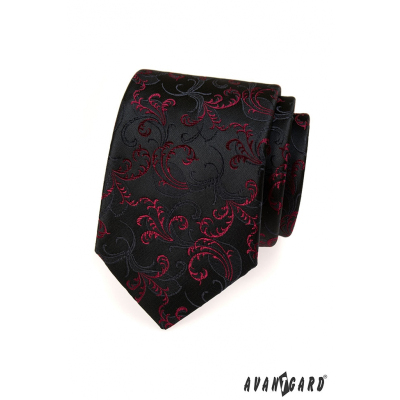 Cravata cu motive negre si rosii