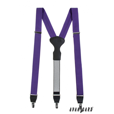 Bretele în formă de Y violet cu piele neagră