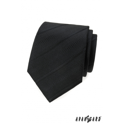Cravata neagra cu dungi diagonale