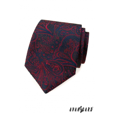 Cravata cu model albastru-rosu