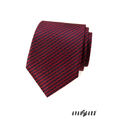 Cravata rosie cu model albastru