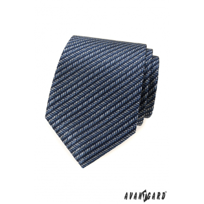 Cravată albastră cu model în dungi