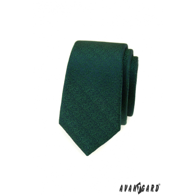 Cravată verde îngustă cu model