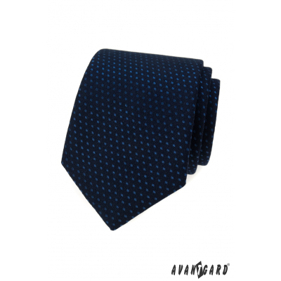 Cravata albastru inchis cu buline