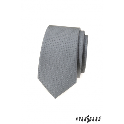 Cravată gri îngustă cu buline
